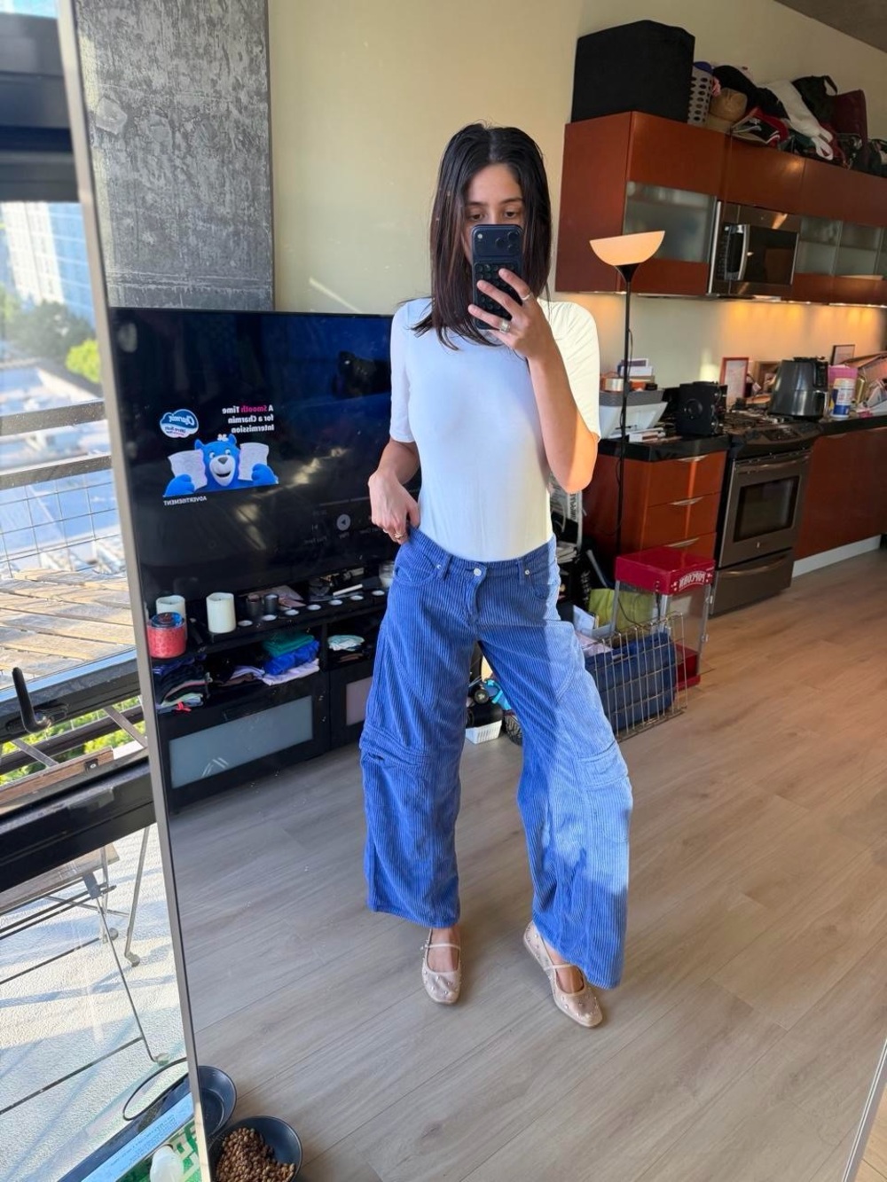 BDG Wide-Leg Corduroy Pants in Blue
